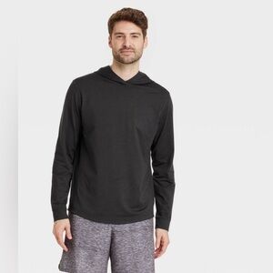 All in Motion Men's Soft Stretch Hooded Long Sleeve Top Pullover.